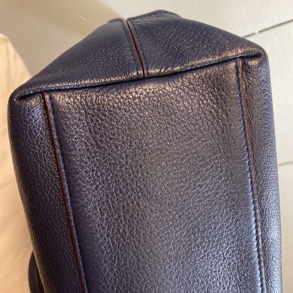 Coach Nylon & Leather Large Tote In Midnight Blue - Picture 12 of 17